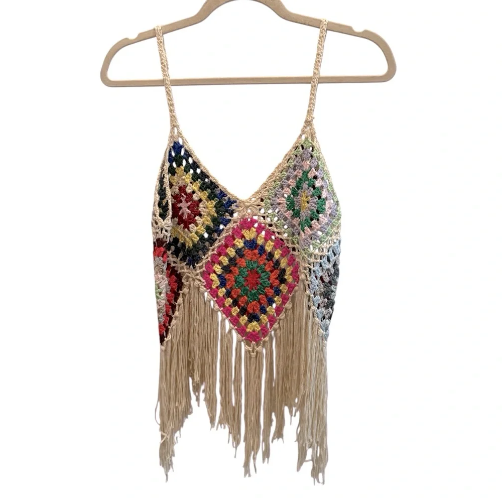Boho Granny Square Crochet Tank - Picture 1 of 4